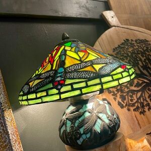 Stained Glass Lamp - beautiful 10.5” - all measurements, included in photos